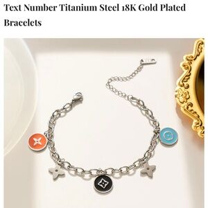 18K Gold Plated Titanium Steel Charm Bracelet